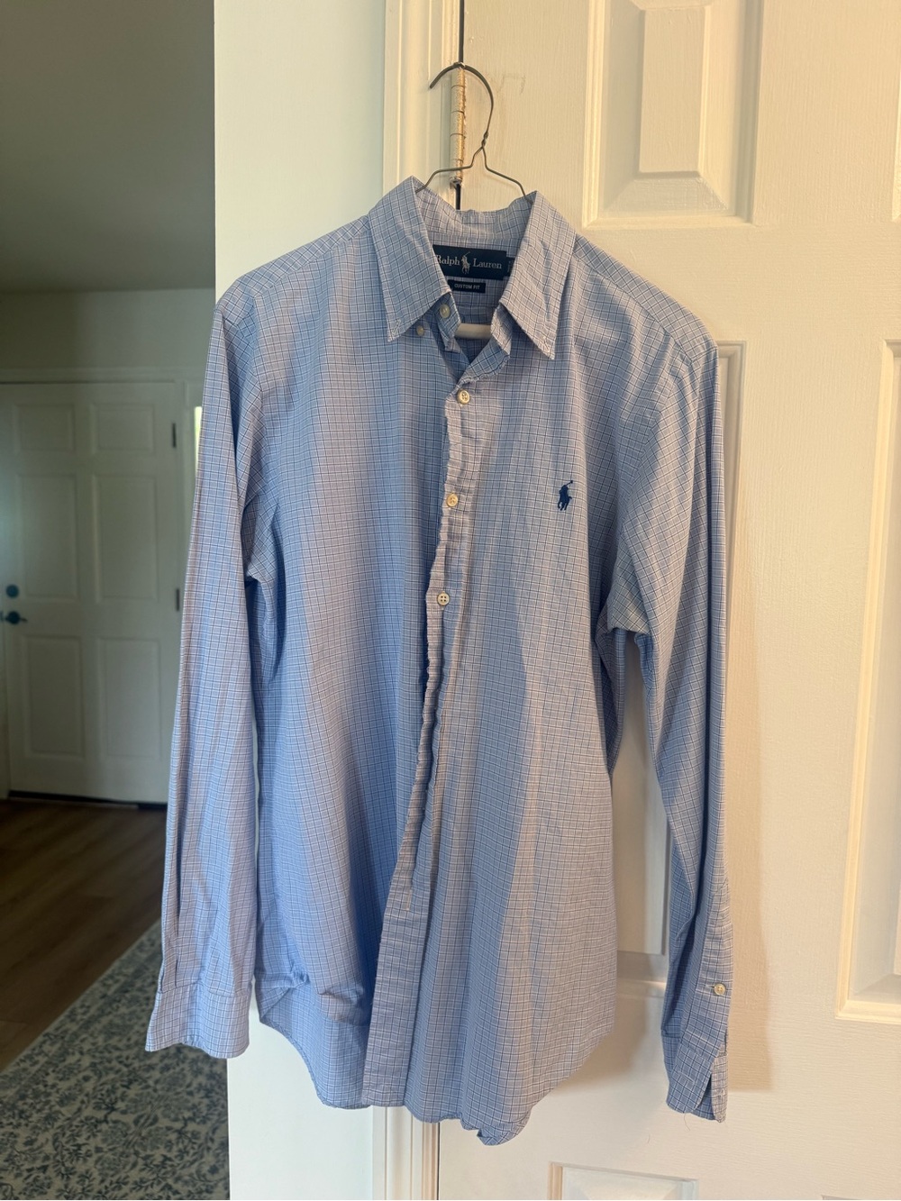 Ralph Lauren Light Blue Micro-Check Button-Down Shirt